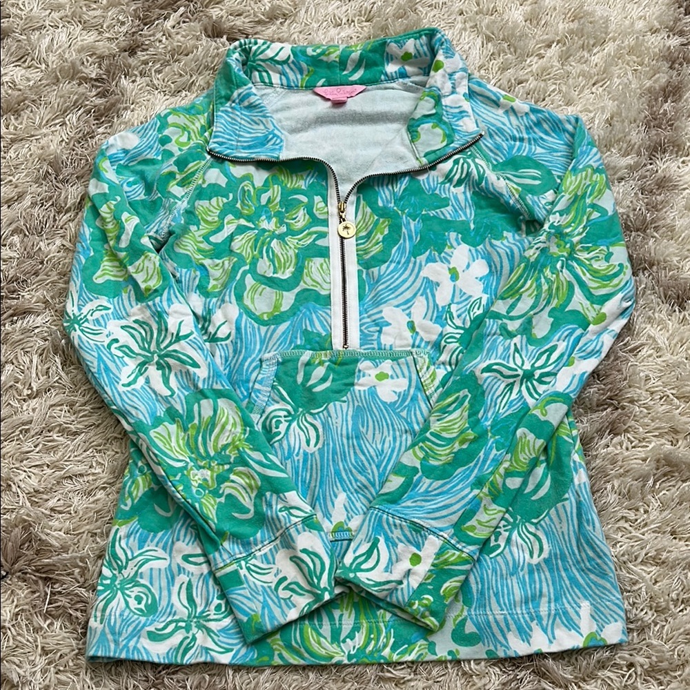 Lilly Pulitzer Green and Blue Patterned Top